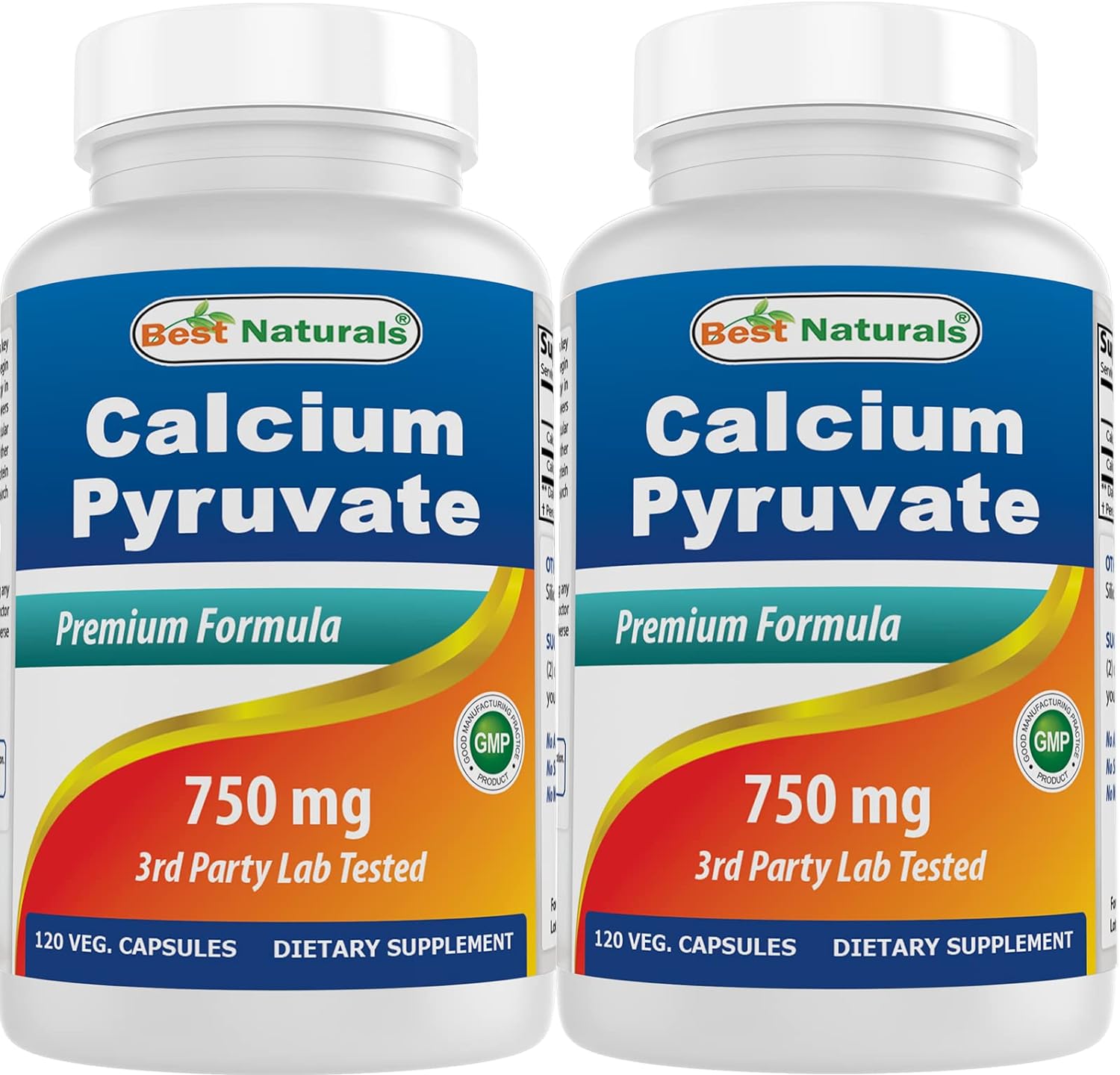 2 Pack Calcium Pyruvate 750mg 120 Capsules - Best Naturals Formula for Weight Management and Energy Support - Espot.com.au