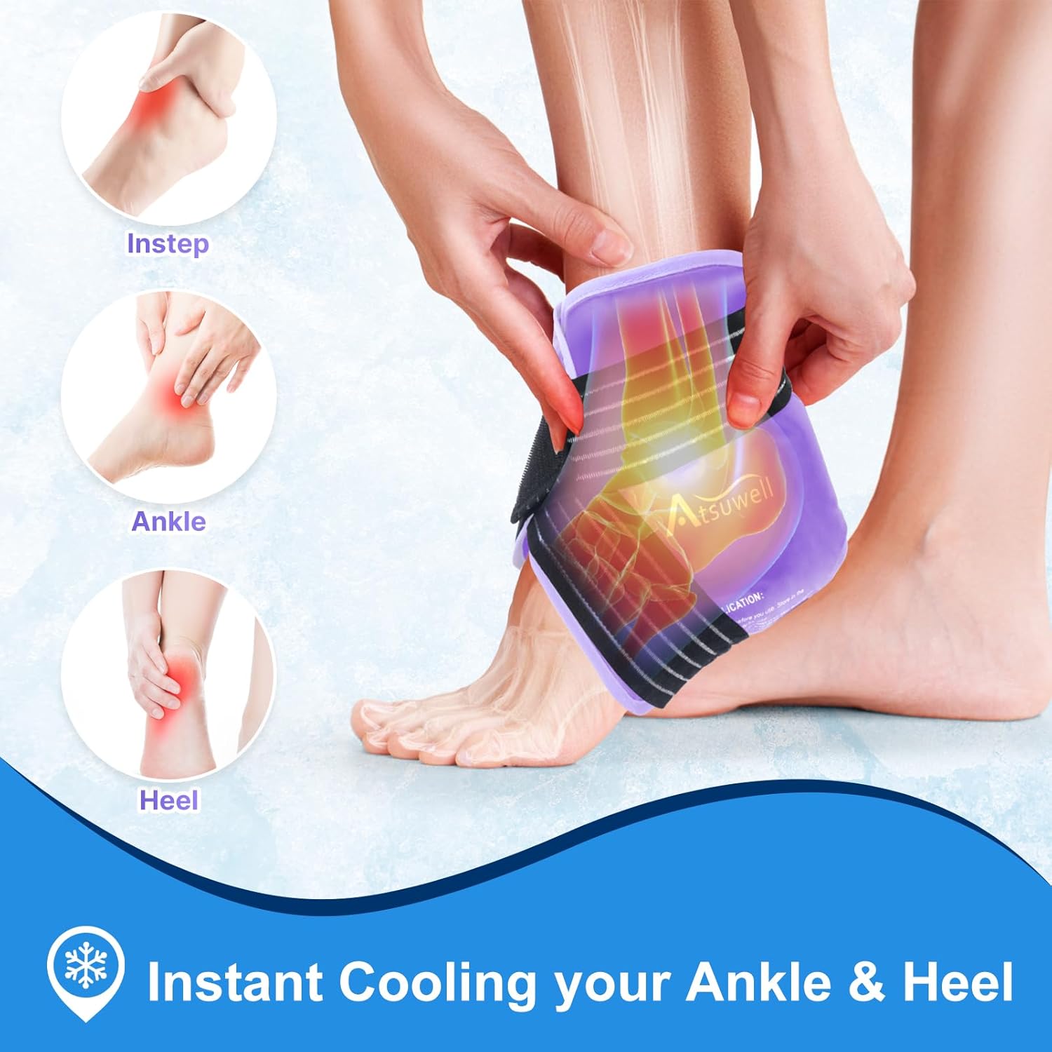 flexible-ankle-ice-pack-wrap-with-reusable-gel-for-cold-compression---purple-color-for-women-and-men---soothing-relief-for-ankle-foot-and-heel-2