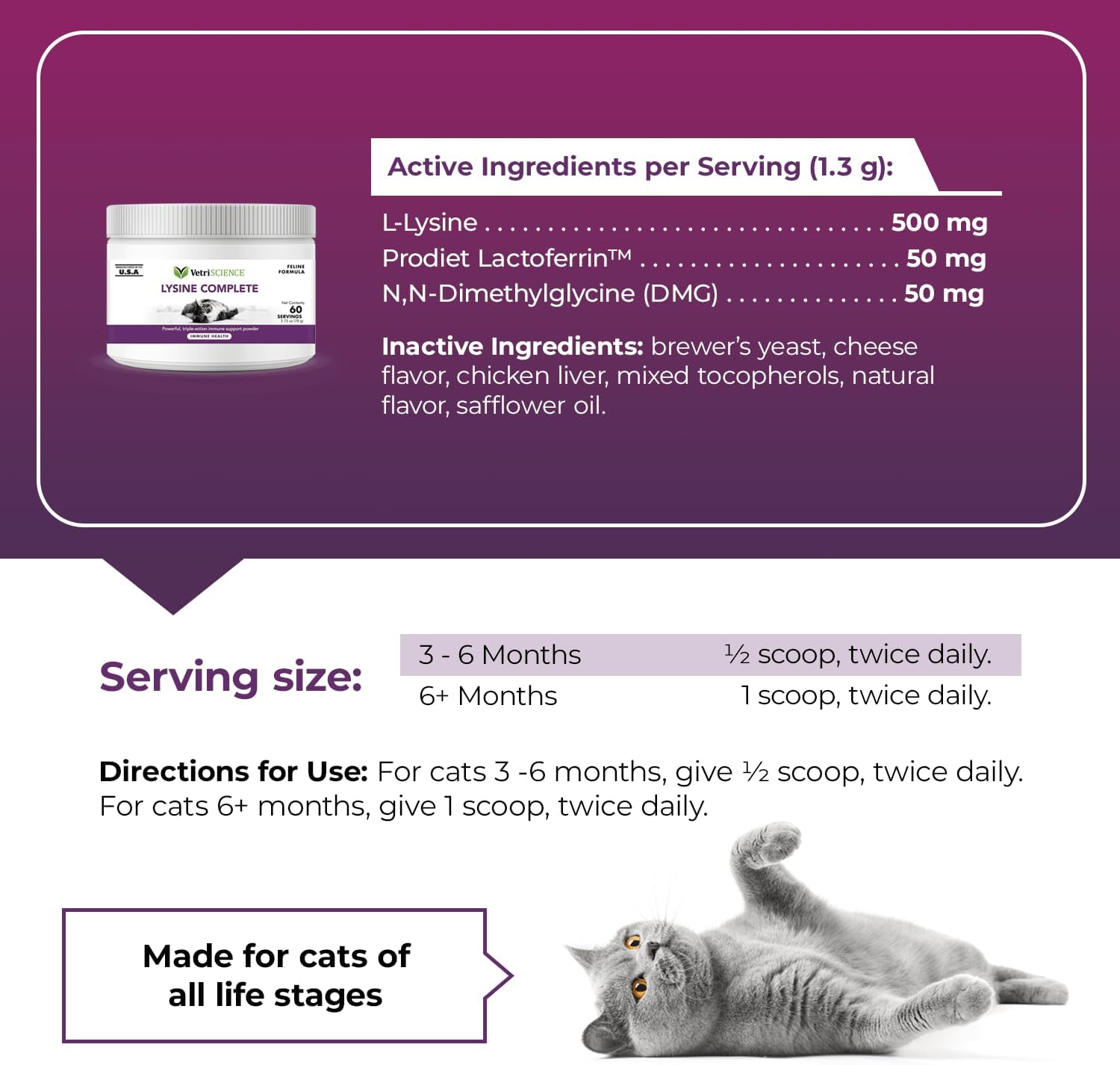 triple-action-cat-lysine-powder-with-scoop-for-immune-respiratory-health---vetriscience-lysine-supplement-for-cats-with-l-lysine-dmg-5