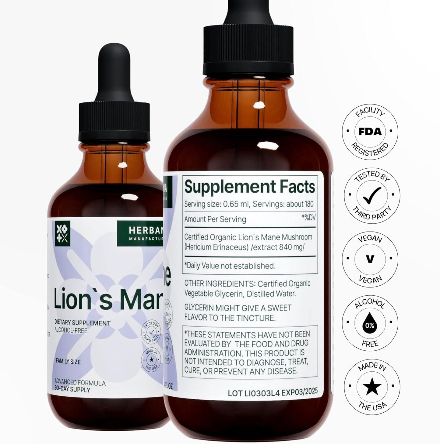 herbana-manufacturing-lions-mane-liquid-extract-4-fl-oz---mushroom-drops-for-brain-memory-mental-clarity-immune-support---high-potency-tincture---90-day-supply-2