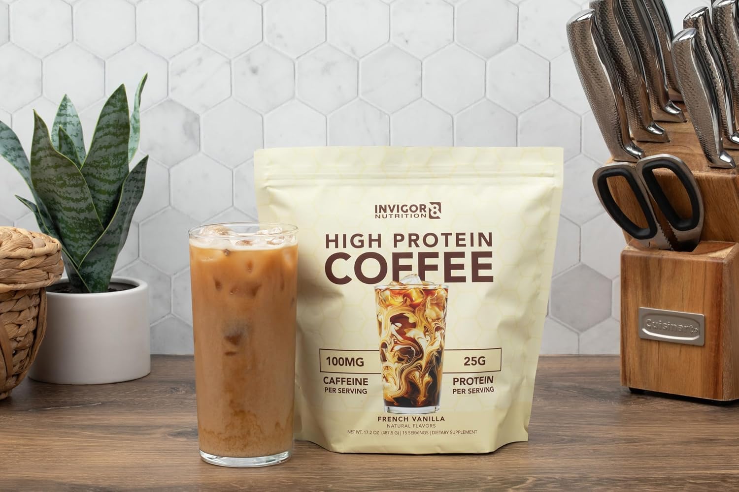 invigor8-colombian-coffee-protein-powder---25g-whey-isolate-100mg-green-tea-caffeine-no-added-sugar-keto-gluten-free-999-lactose-free---french-vanilla-flavor-hot-or-iced-15-servings-4