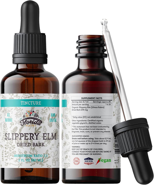 organic-slippery-elm-liquid-tincture---700mg-herbal-supplement-in-organic-glycerin---non-gmo-ulmus-rubra-extract---2oz-bottle---florida-herbs-1