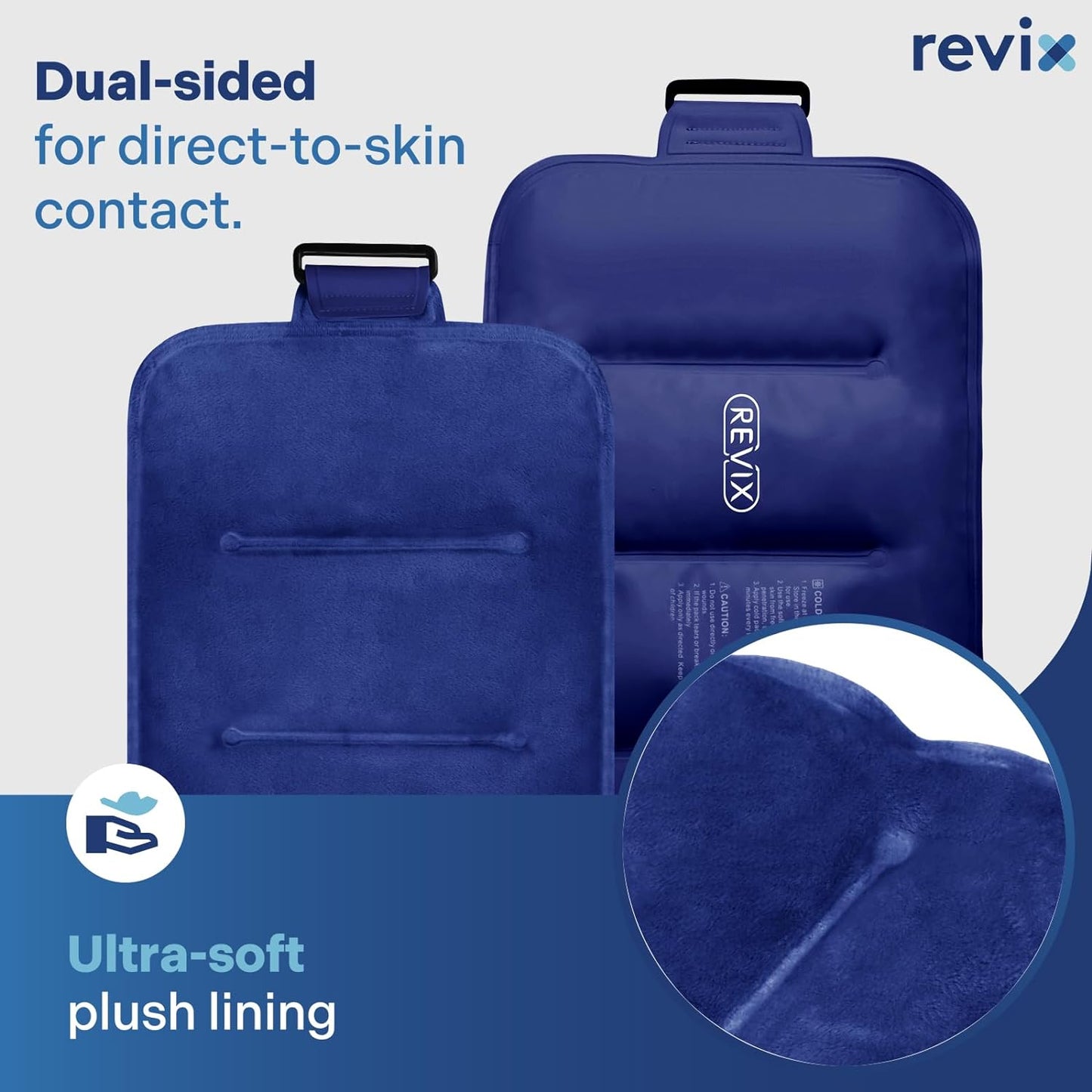REVIX Reusable Gel Ice Pack for Injuries - Cold Packs for Lower Back, Shoulder, Elbow, Hip, Leg, Knee - Soft Cold Compress Wrap - 16 x 9 Inches Navy Blue - Espot.com.au