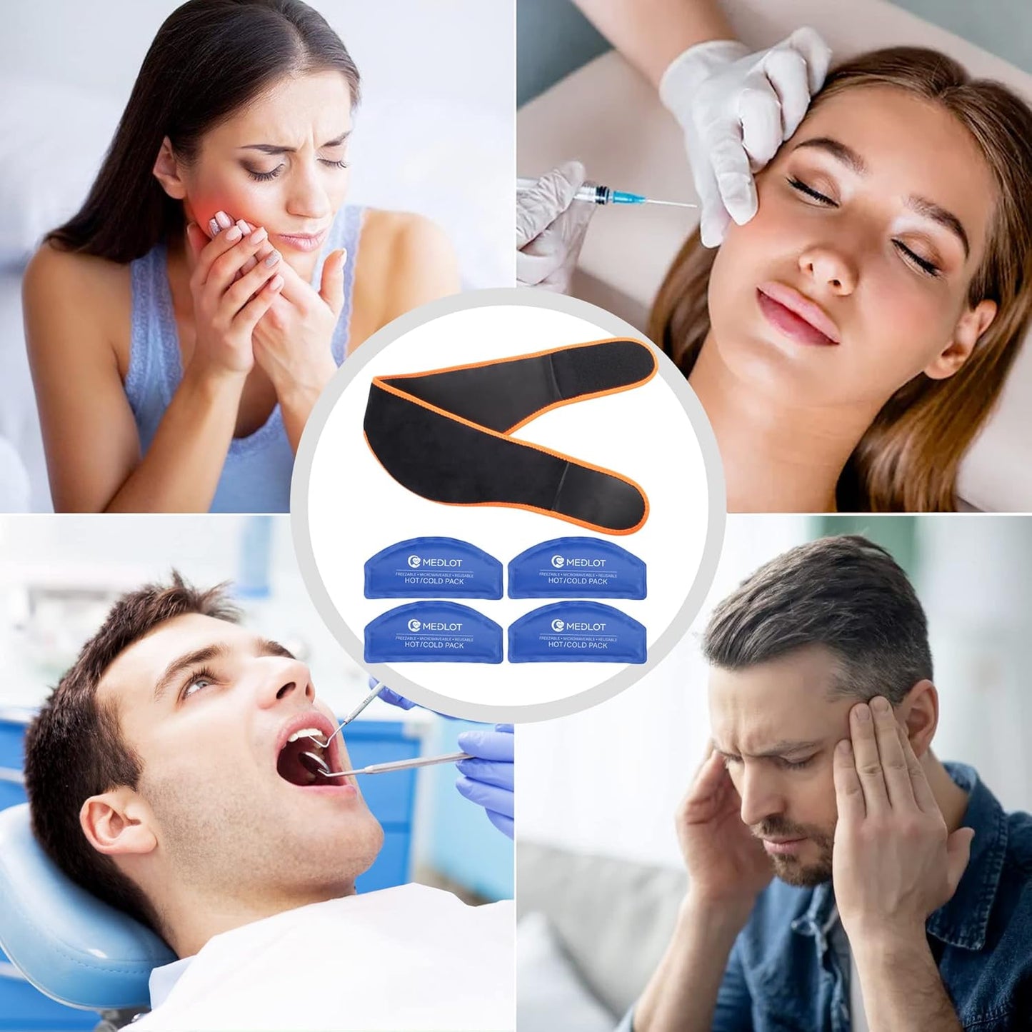 medlot-face-ice-pack-wrap-with-4-reusable-hot-cold-therapy-gel-packs---pain-relief-for-tmj-wisdom-teeth-chin-head-jaw-oral-facial-surgery-dental-implants-7