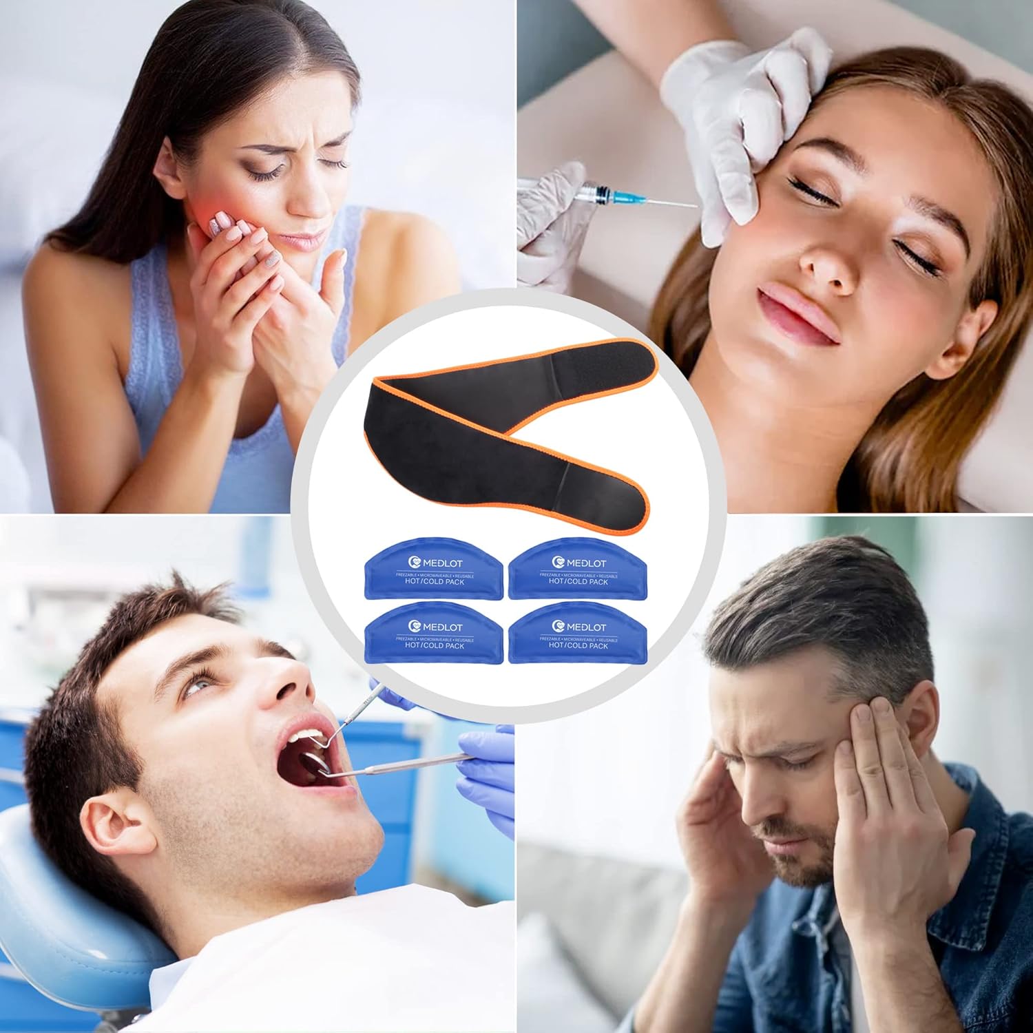 medlot-face-ice-pack-wrap-with-4-reusable-hot-cold-therapy-gel-packs---pain-relief-for-tmj-wisdom-teeth-chin-head-jaw-oral-facial-surgery-dental-implants-7