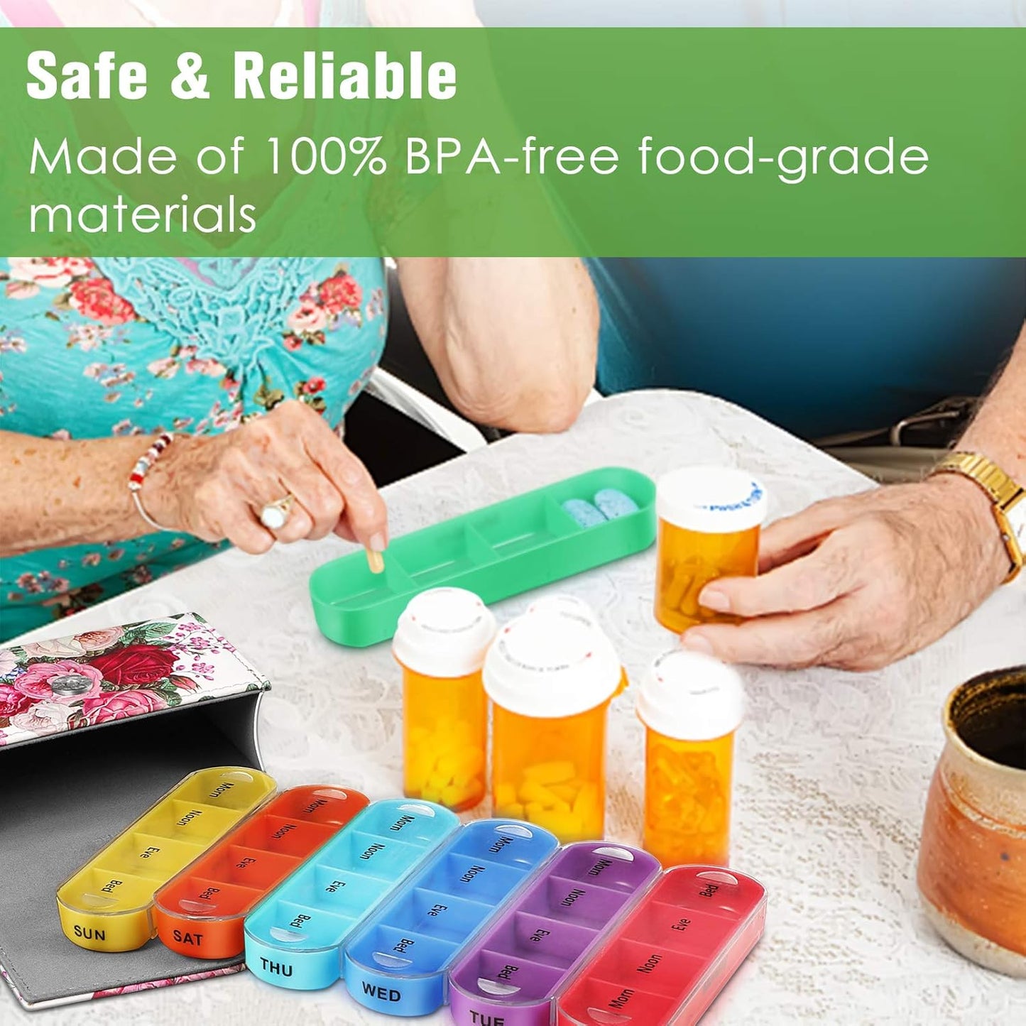 finpac-weekly-pill-organizer-4-times-a-day-in-slide-open-pu-leather-case---travel-pill-reminder-and-planner-with-name-card-for-morning-afternoon-evening-bedtime---flower-festival-5