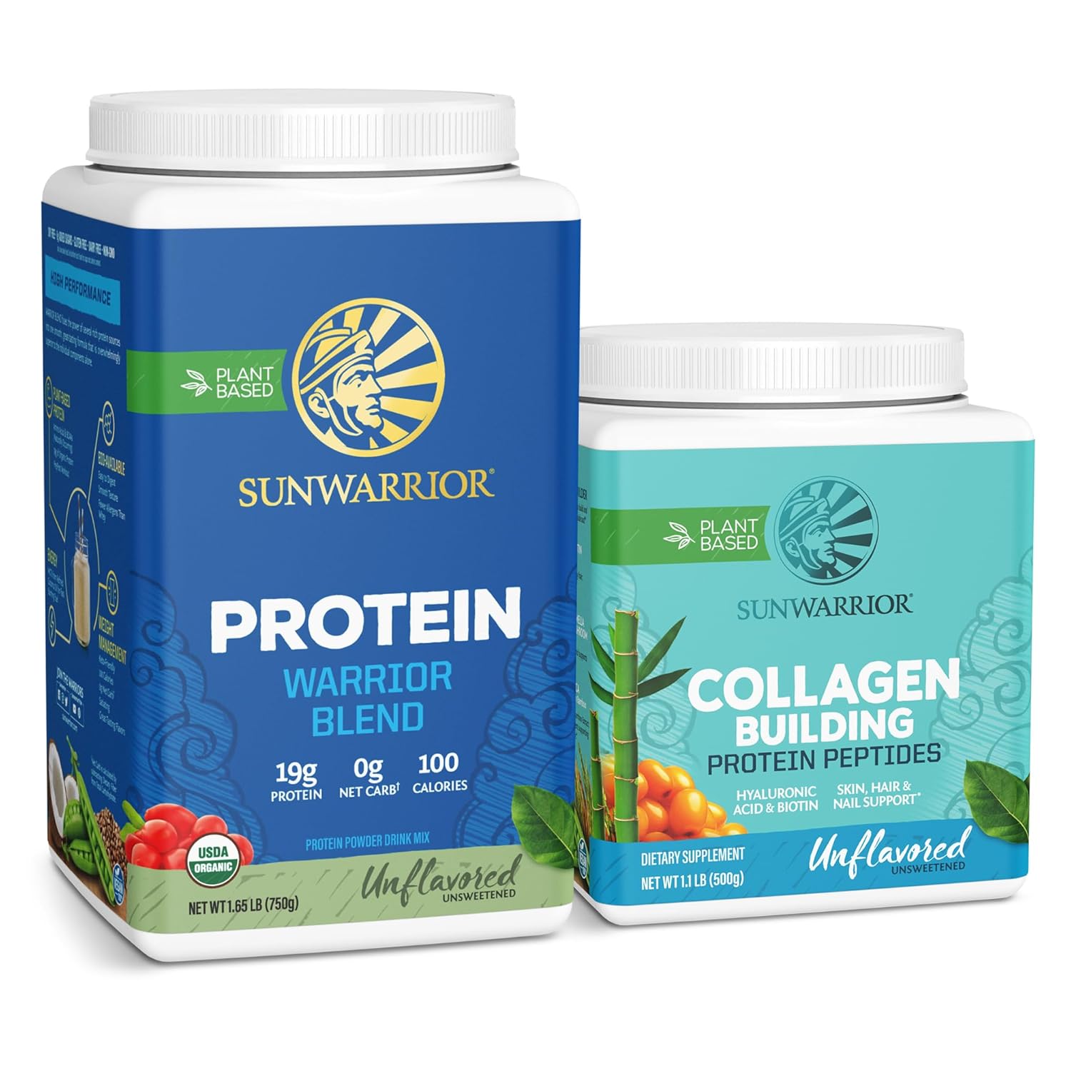 vegan-protein-powder-collagen-building-peptide-powder-bundle---unflavored-30-servings-protein-20-servings-collagen-peptide-1