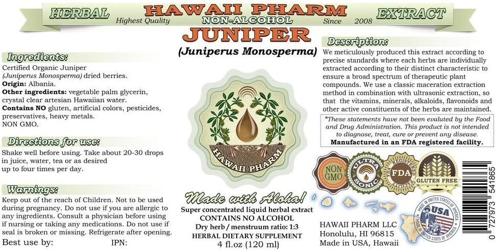 organic-juniper-alcohol-free-liquid-extract---32-oz-glycerite-supplement-by-hawaii-pharm---unfiltered-juniperus-monosperma-dried-berry-herbal-formula-2