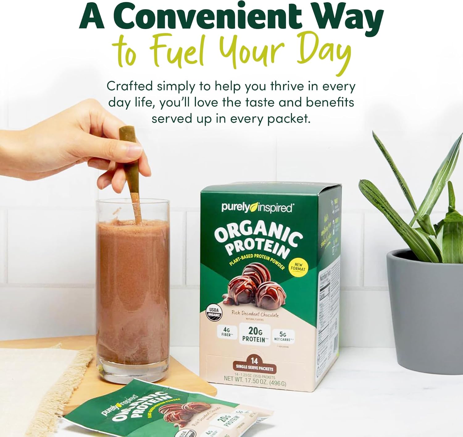 organic-plant-based-protein-powder---rich-decadent-chocolate-flavor---20g-protein-per-serving---dairy-free-non-gmo---single-serve-packets-for-smoothies-shakes---ideal-for-men-women-5