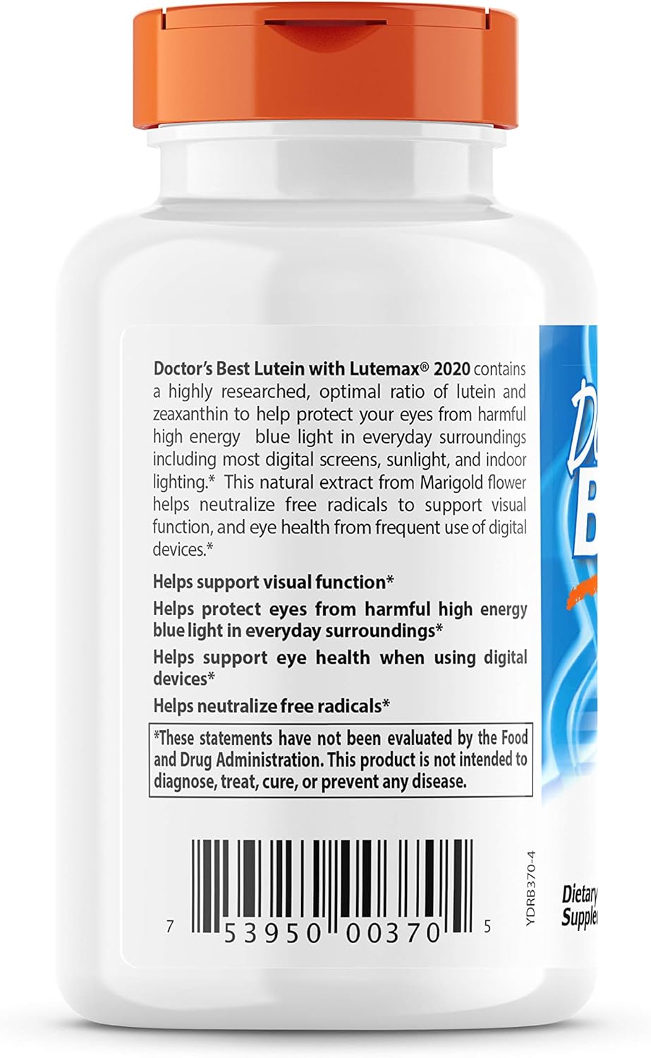 Premium Eye Health Supplement: Doctor's Best Lutein with Lutemax, 20 mg, 180 Softgels - Non-GMO, Gluten & Soy Free - Espot.com.au