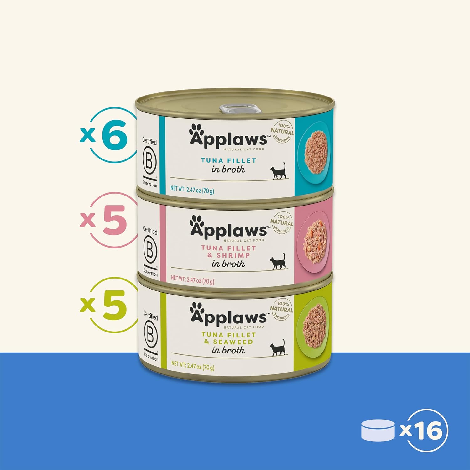 applaws-fish-selection-variety-pack-in-broth---limited-ingredient-wet-cat-food-variety-pack-with-natural-ingredients---16-x-247oz-cans-8