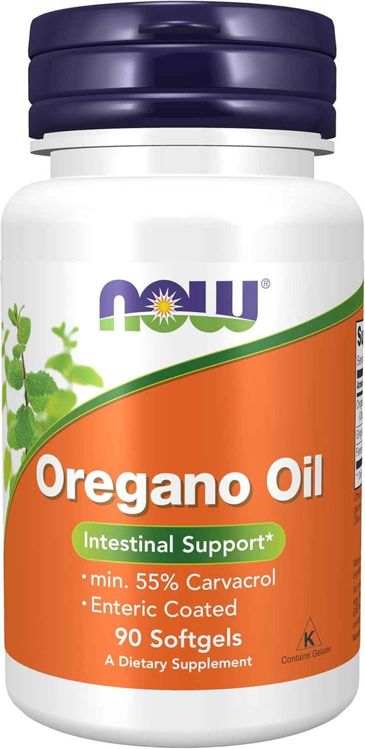 Enteric Coated Oregano Oil Supplement with Ginger and Fennel Oil - 90 Softgels by NOW Foods