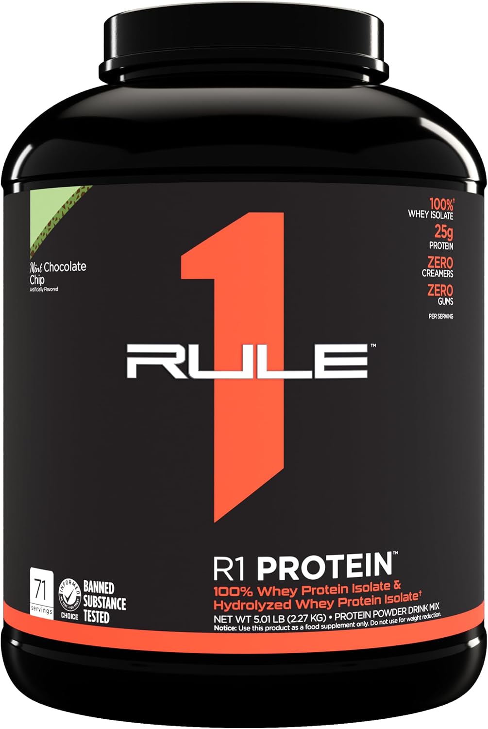 rule-one-proteins-r1-protein-mint-chocolate-chip---25g-fast-acting-100-isolate-and-hydrolysate-protein-powder-with-6g-bcaas---5lb-jar-1
