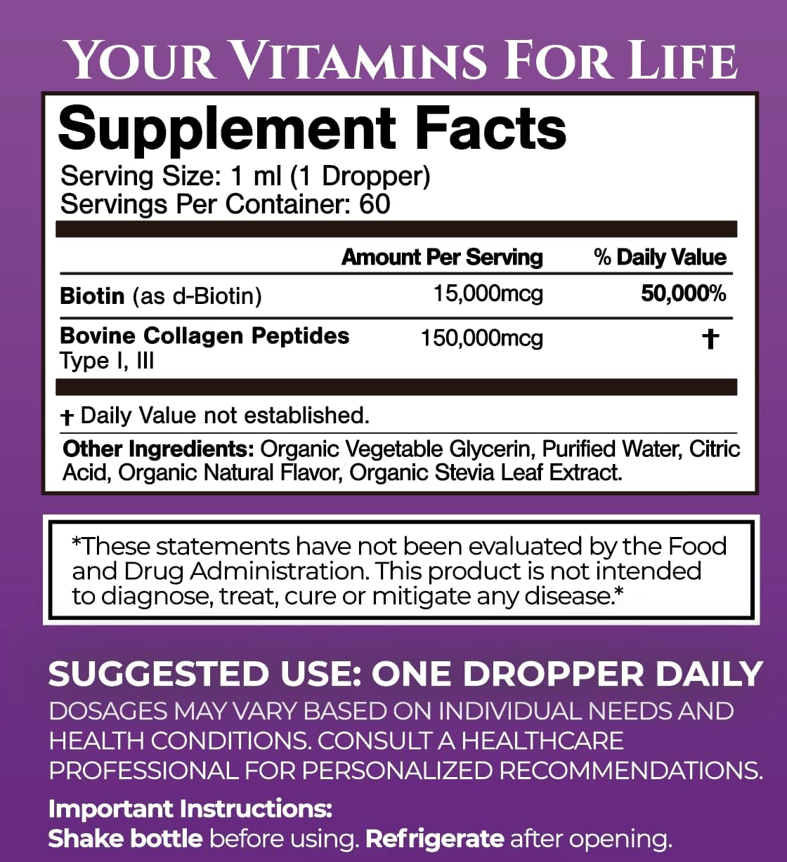 liquid-biotin-collagen-drops-for-hair-growth---maximum-strength-165000mcg---supports-healthy-hair-skin-nails---non-gmo---98-absorption---60-servings-2