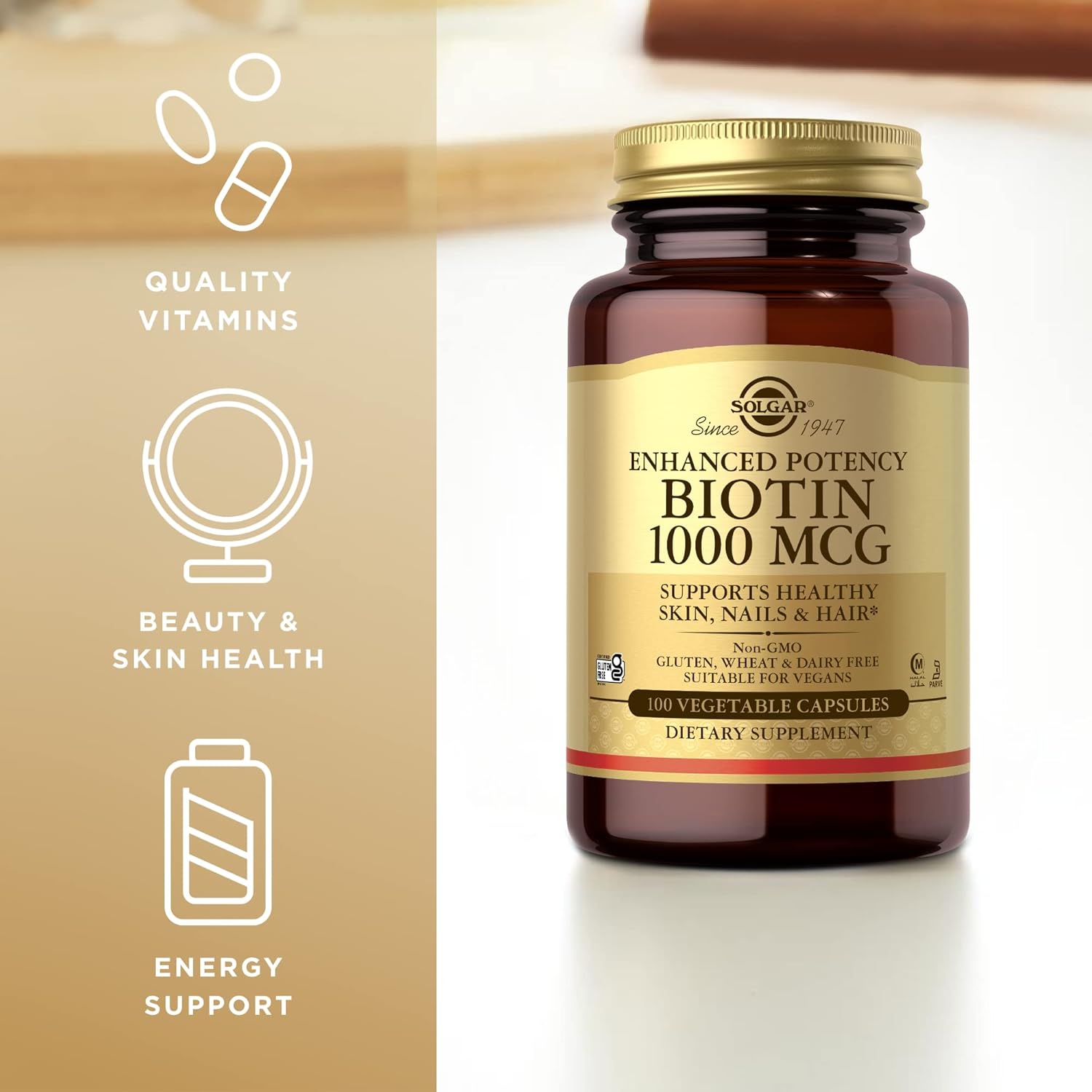 solgar-biotin-supplement-1000-mcg---100-capsules-for-healthy-skin-nails-hair---non-gmo-vegan-gluten-free-dairy-free---kosher-halal---100-servings-4