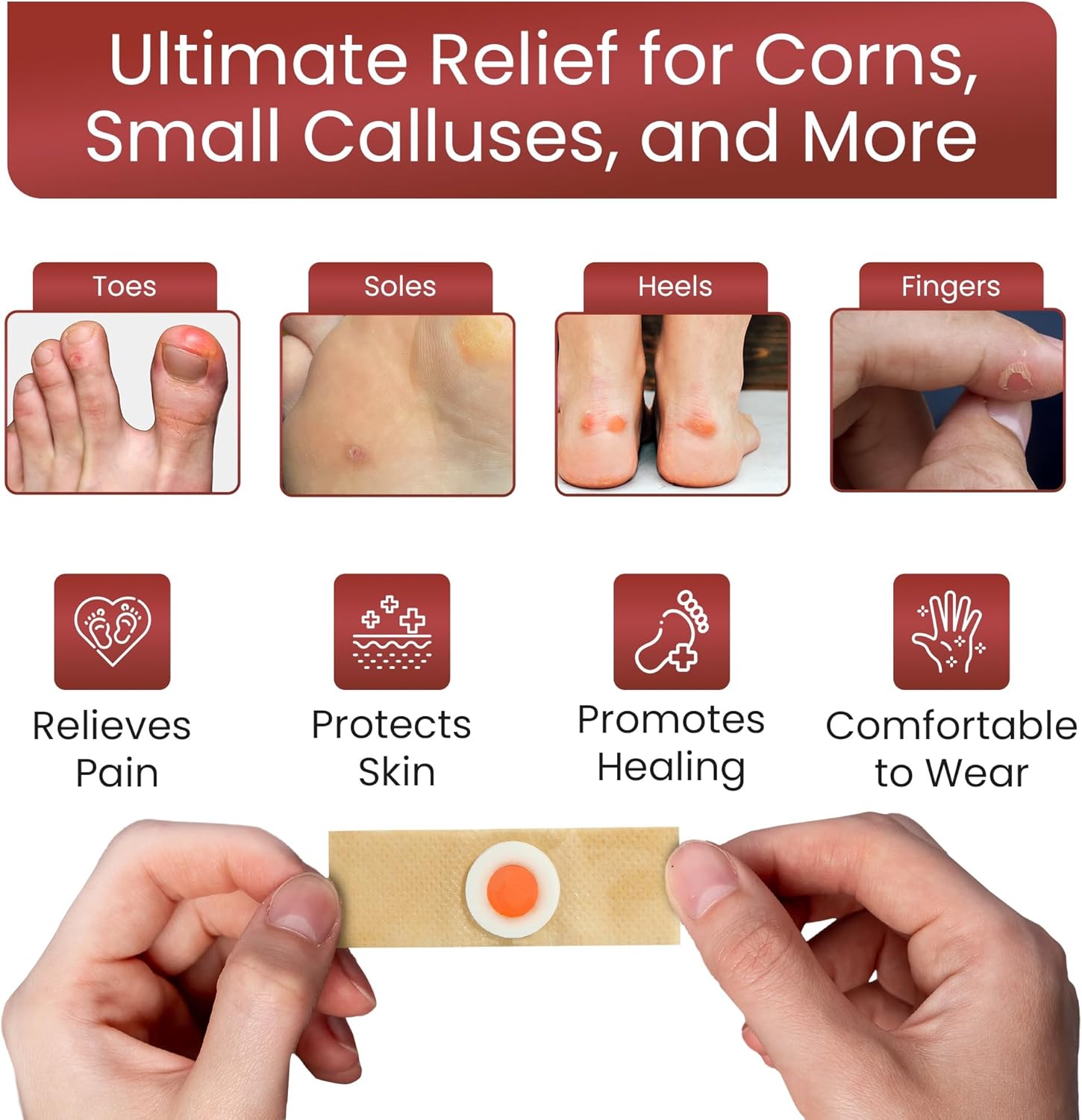 Extra Strength 40% Salicylic Acid Corn Remover Pads - 36 Pack for Feet & Toes - Overnight Corn Treatment Protectors for Men, Women, Seniors, Kids & Teens - Espot.com.au