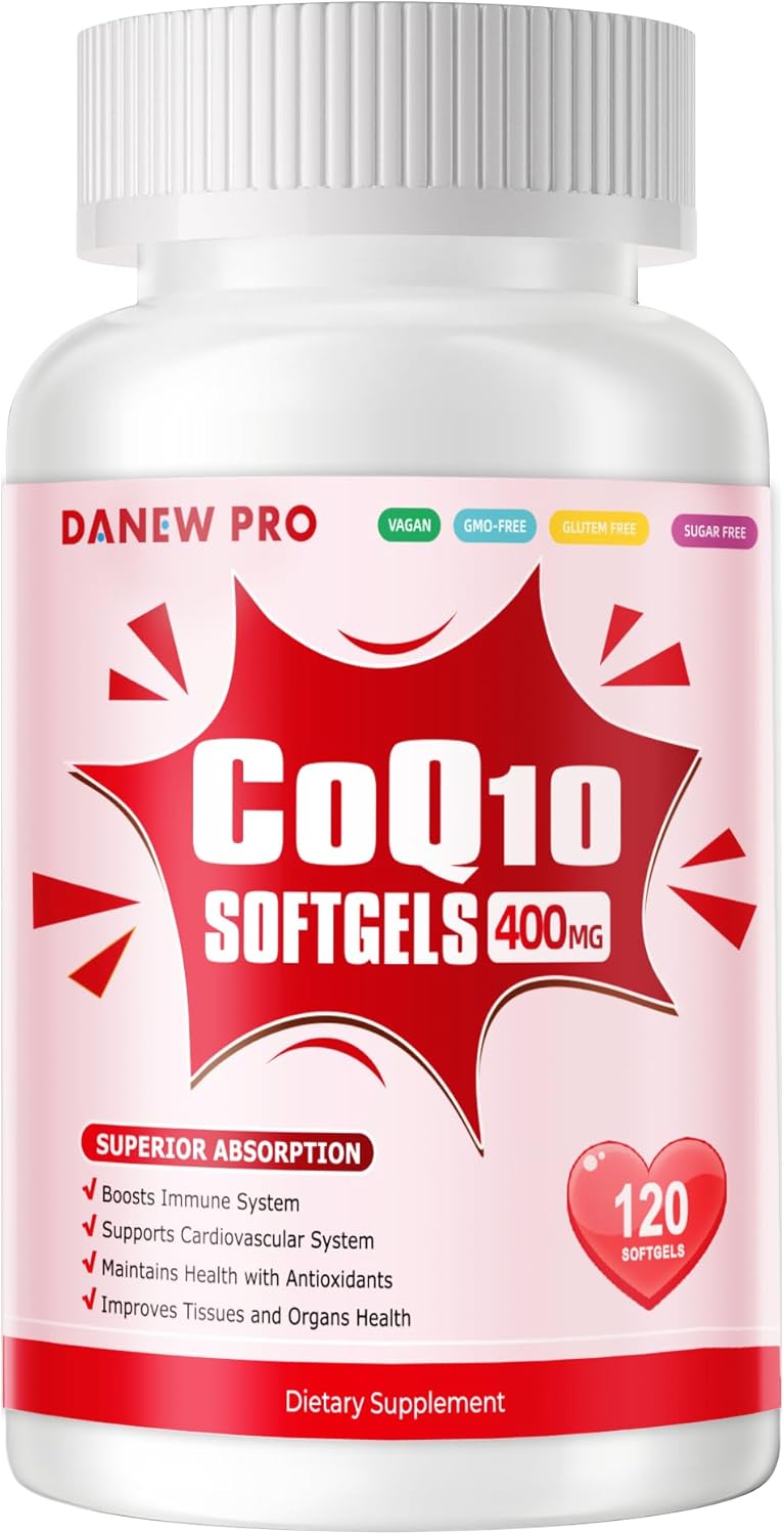 High-Absorption CoQ10 Supplement with PQQ, BioPerine & Omega-3 - 400mg Softgels for Heart Health & Energy Production - Powerful Antioxidant - 120 Servings - Espot.com.au