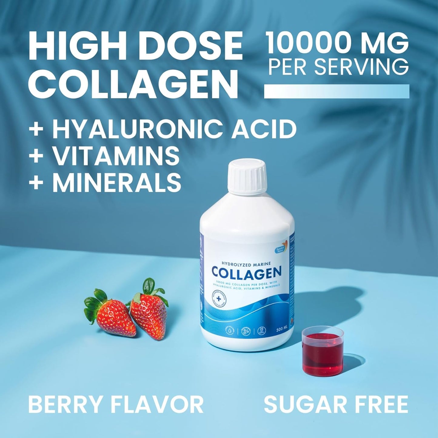premium-hydrolyzed-marine-collagen-liquid-supplement---10000mg---500ml---20-day-supply---hyaluronic-acid-biotin-vitamin-c---hair-skin-nails-joints---sugar-free---swedish-nutra-2