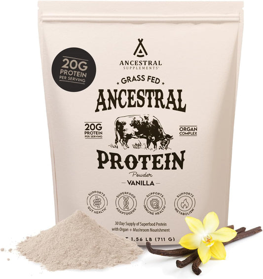 grass-fed-protein-powder-with-beef-bone-broth-vanilla-flavor---high-protein-supplement-with-organic-mushrooms-for-gut-health-20g-protein-per-serving---30-day-supply-1