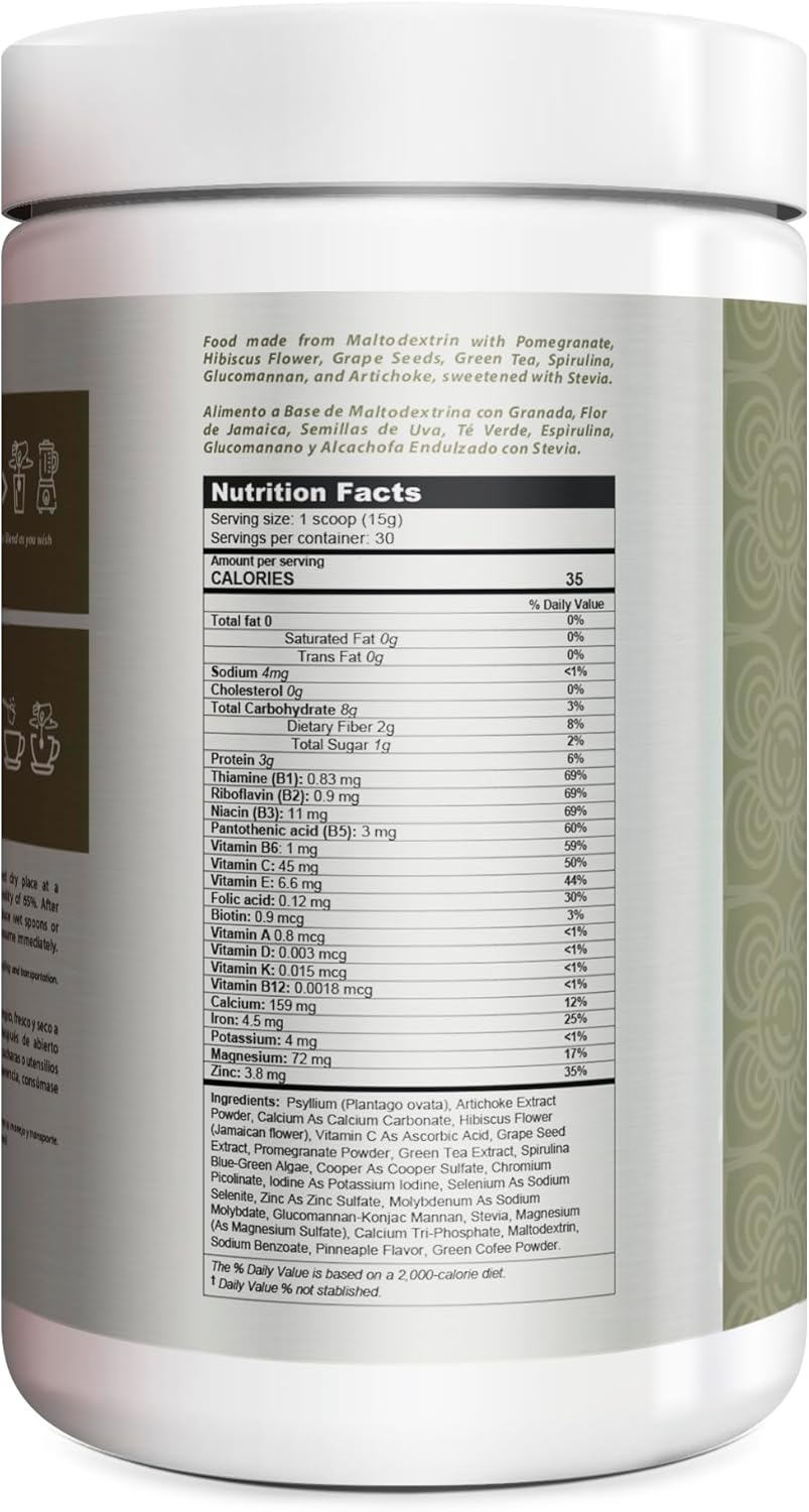 detox-cleanse-support-powder-with-green-tea-spirulina-artichoke-jamaican-flower-grape-seeds---meal-replacement-powder-for-digestion-boost---green-apple-flavor---16oz-2