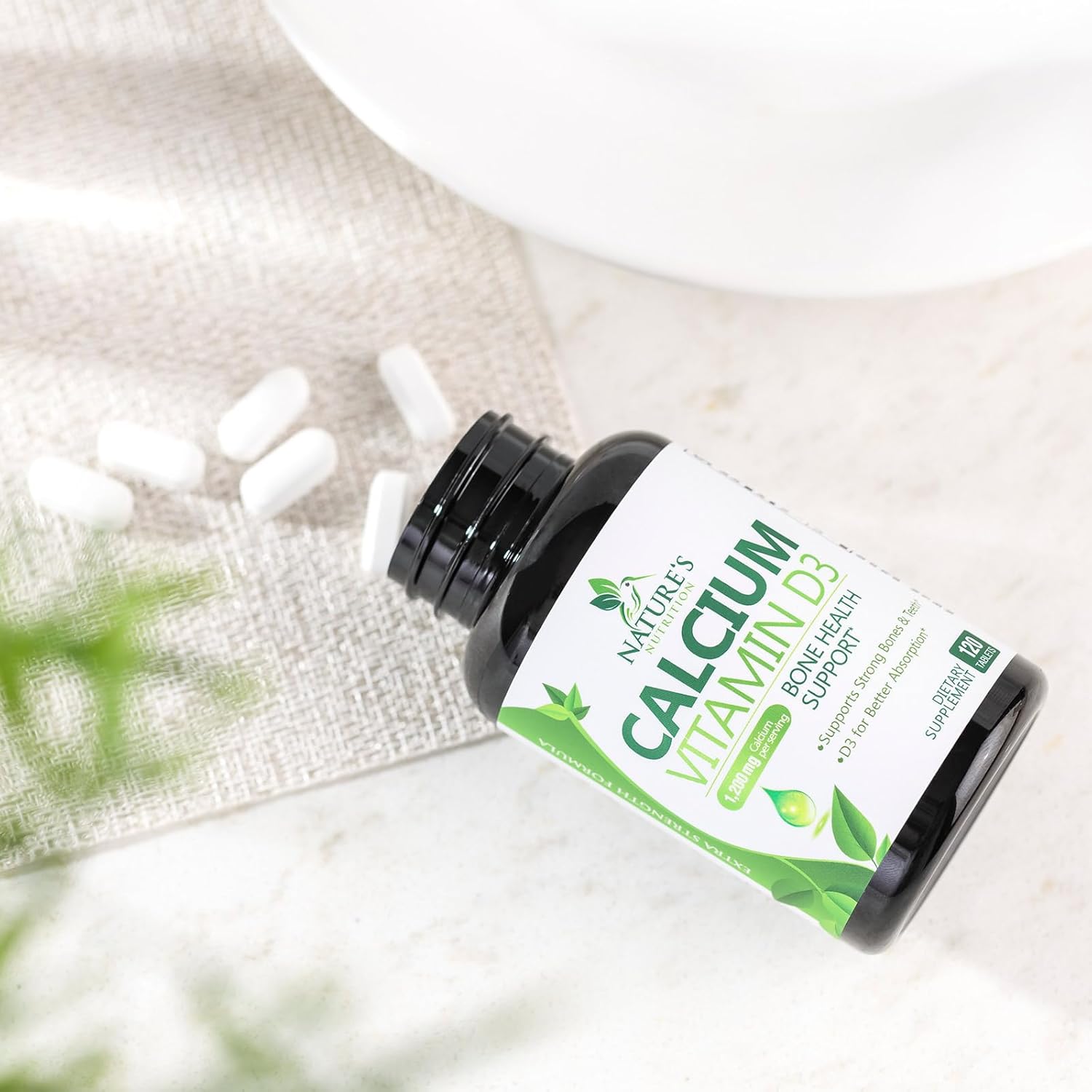 High Potency Calcium 1200mg with Vitamin D3 - 240 Tablets, Bone & Teeth Support, Immune System Boost, Absorbable Calcium Supplement for Men & Women - Espot.com.au