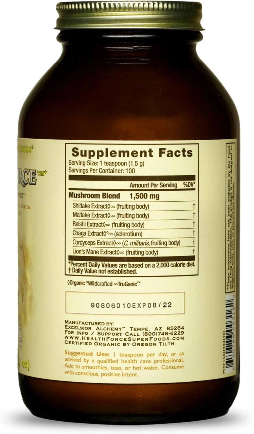 HealthForce SuperFoods MycoForce Powder - 150g - Organic Mushroom Supplement - Espot.com.au