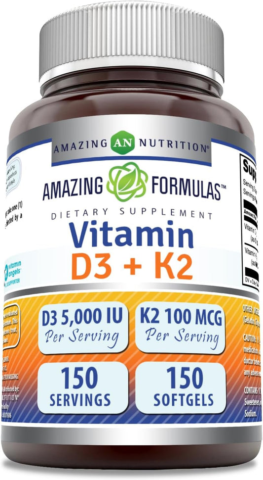high-potency-vitamin-d3-5000-iu-with-vitamin-k2-100-mcg-d3-k2-complex-softgel-supplement-non-gmo-gluten-free-made-in-usa-150-count-unflavored-softgels---amazing-nutrition-formulas-1