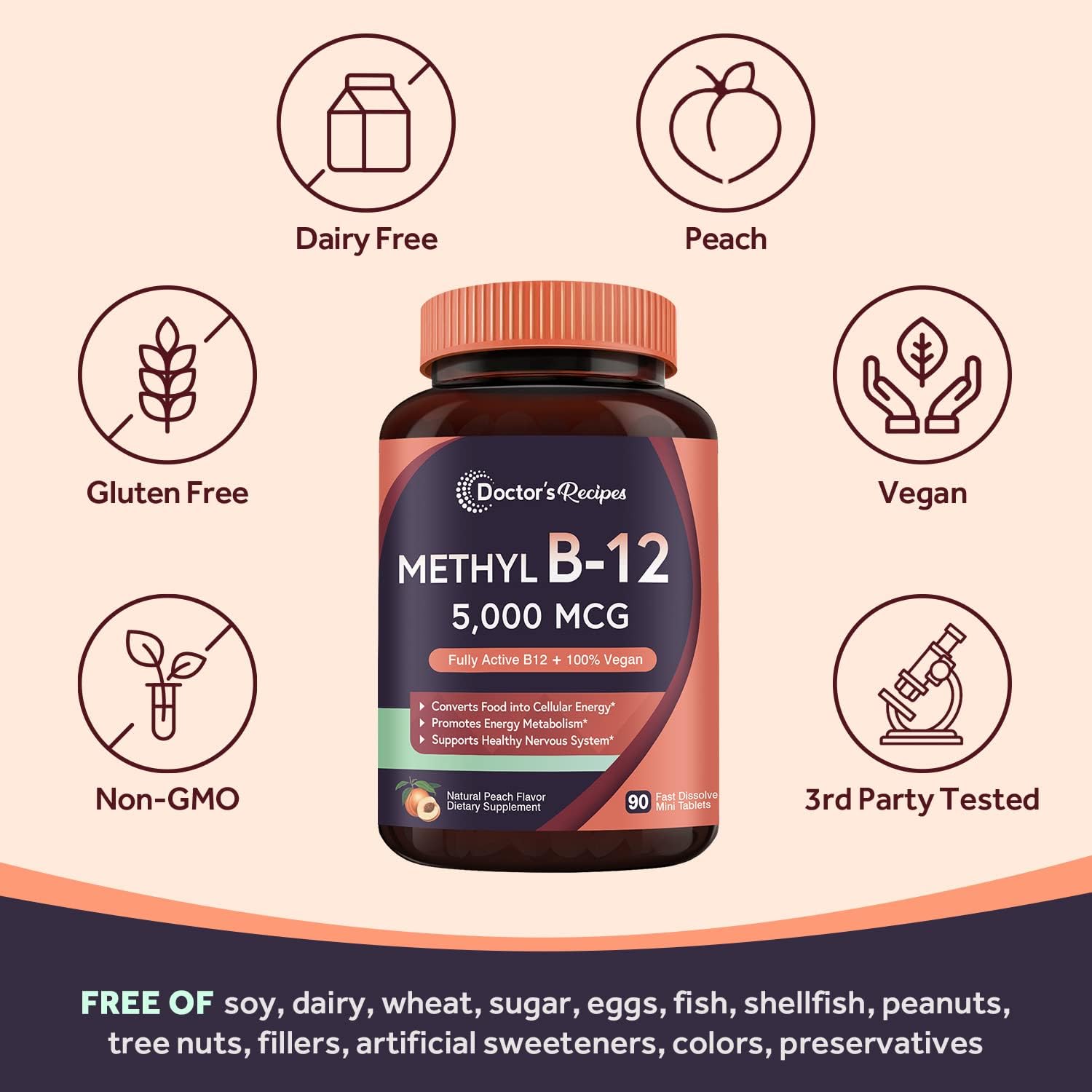 vegan-vitamin-b12-methylcobalamin-fast-dissolve-tablets-5000-mcg-for-energy-nervous-system-support-natural-peach-flavor---90-count-5