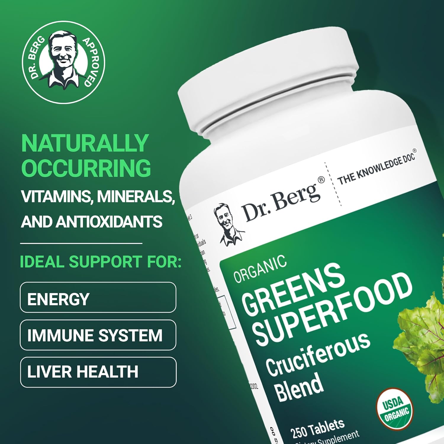 dr-bergs-greens-superfood-cruciferous-vegetable-tablets---250-tablets-for-energy-immune-system-liver-support-with-11-phytonutrient-super-greens---vegetable-supplements-for-adults-2
