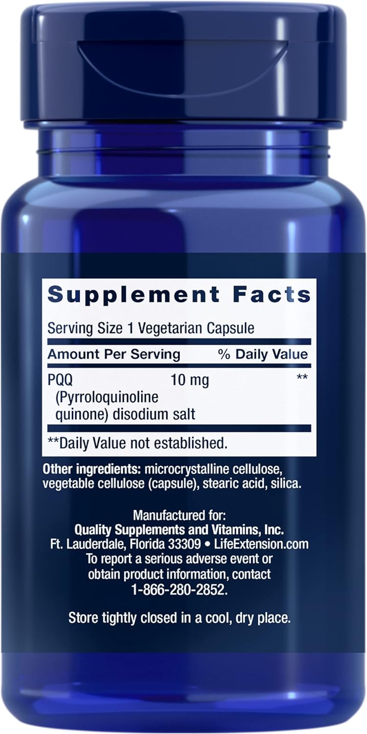 PQQ Capsules 10mg for New Mitochondria Growth, ATP Energy Support - Gluten-Free, Non-GMO, Vegetarian - 30 Capsules - Espot.com.au
