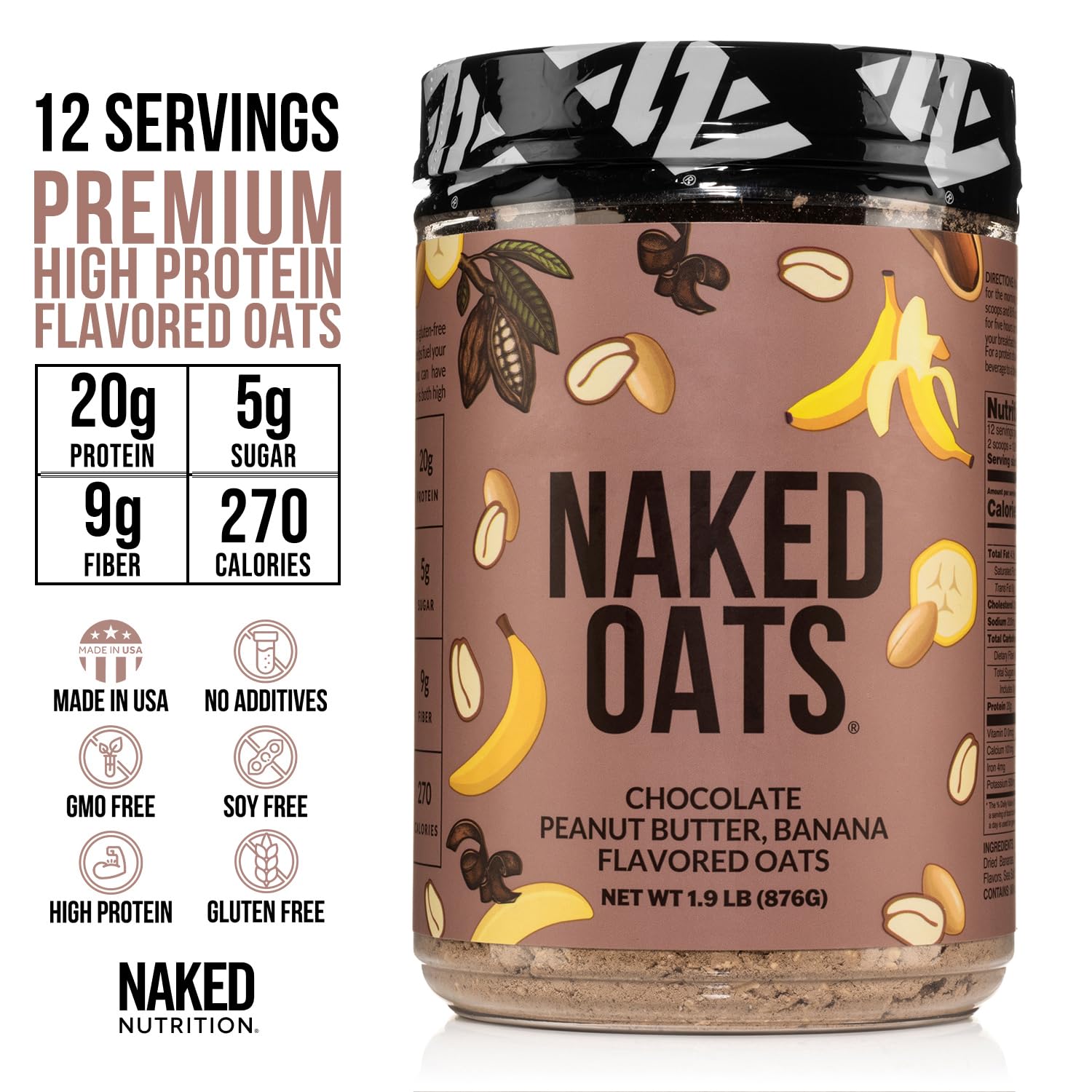 chocolate-peanut-butter-banana-whey-protein-overnight-oats---gluten-free-instant-breakfast-shake-with-high-protein-and-fiber-non-gmo---12-servings-3