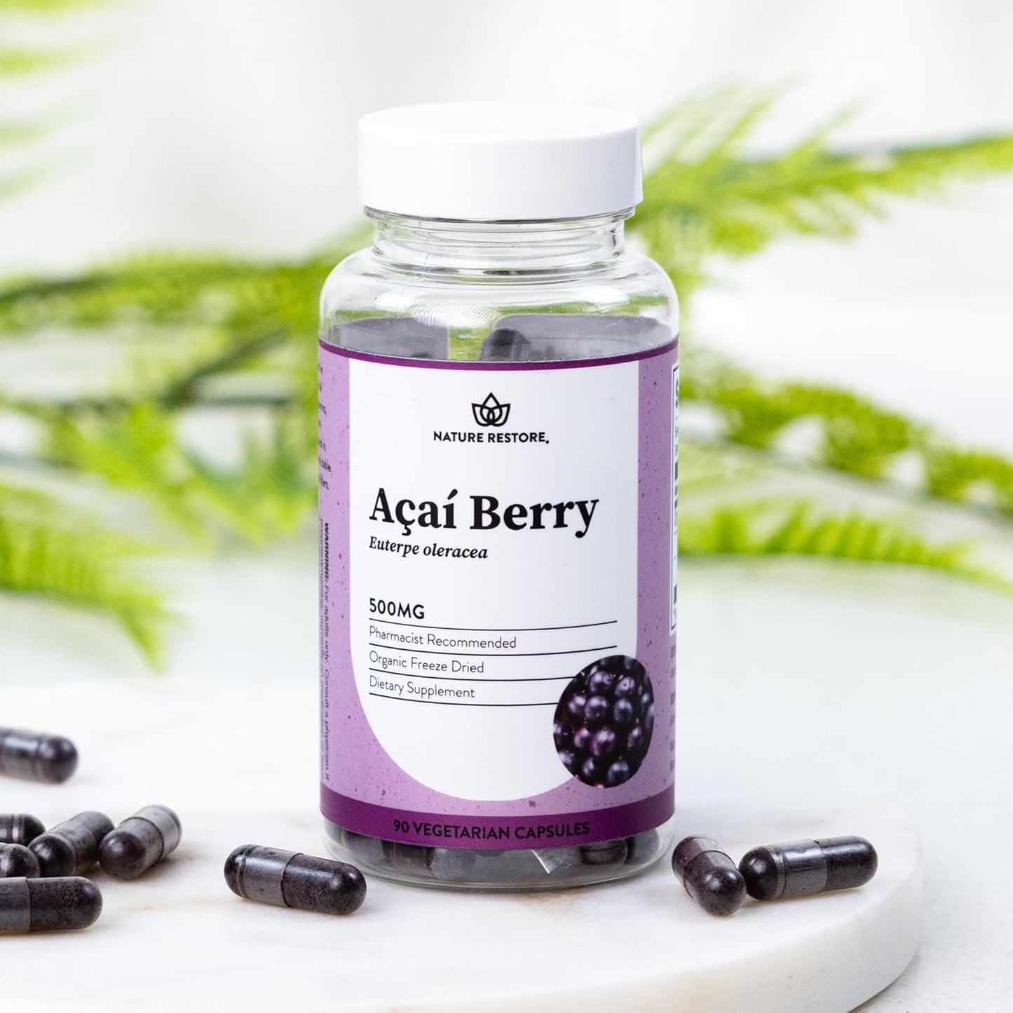 Organic Freeze Dried Acai Berry Supplement - 90 Capsules, Non GMO, Gluten Free, Vegan - Nature Restore Rejuvenate & Energize with Pure Acai Berry - Espot.com.au