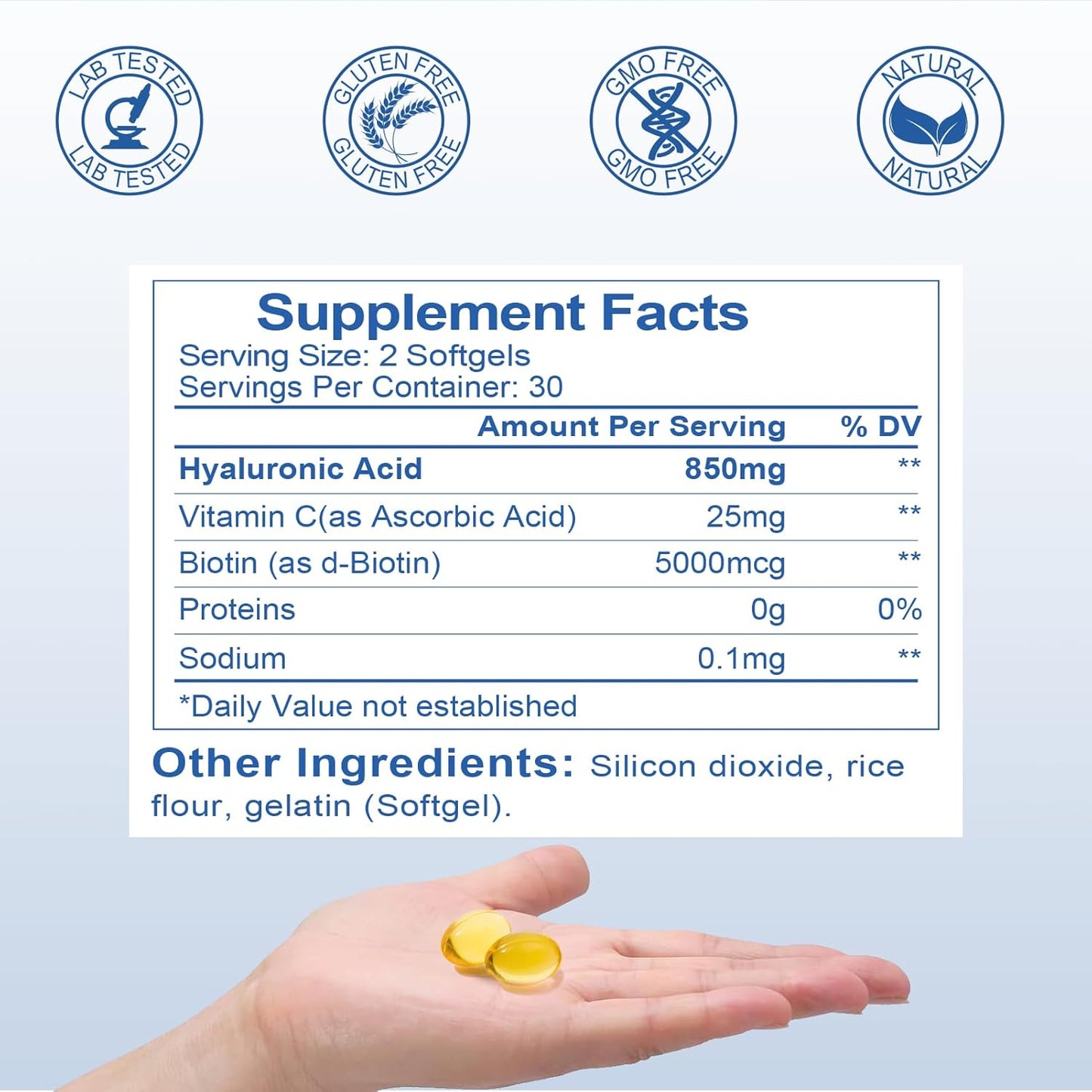 850mg-hyaluronic-acid-supplements-with-5000mcg-biotin-25mg-vitamin-c---joint-health-anti-aging-skin-hydration---60-softgels-2