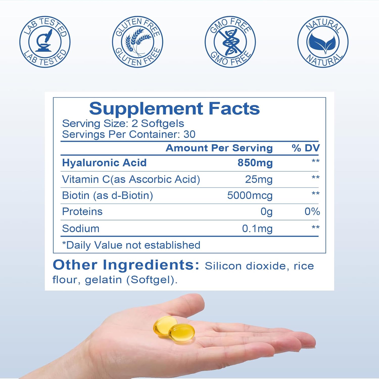 850mg-hyaluronic-acid-supplements-with-5000mcg-biotin-25mg-vitamin-c---joint-health-anti-aging-skin-hydration---60-softgels-2