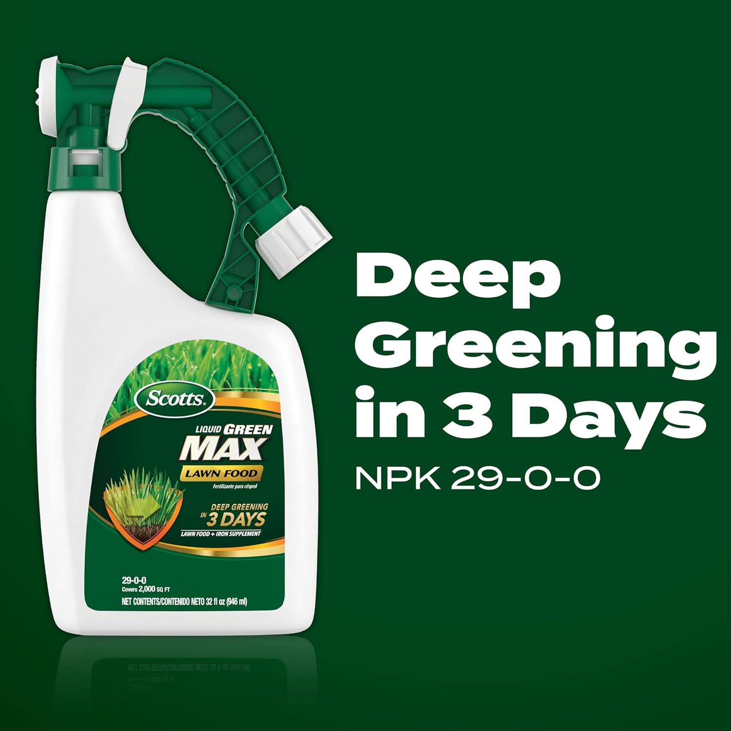 Scotts Liquid Green Max Lawn Food 32 oz - Fertilizer & Iron Supplement for 2,000 sq ft - Suitable for All Grass Types - Espot.com.au
