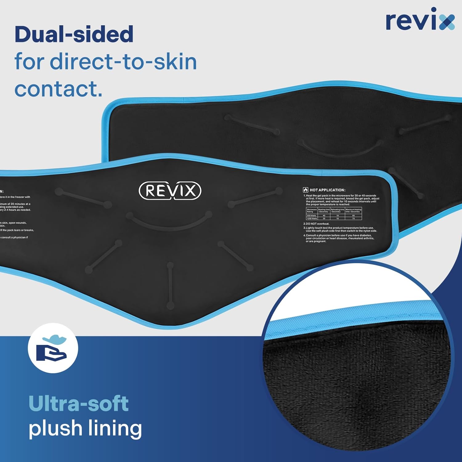 REVIX XL Neck Ice Wrap - Hot Cold Gel Pack for Neck and Shoulders, Promotes Flexibility and Mobility, Reusable Post-Workout Therapy - Black - Espot.com.au