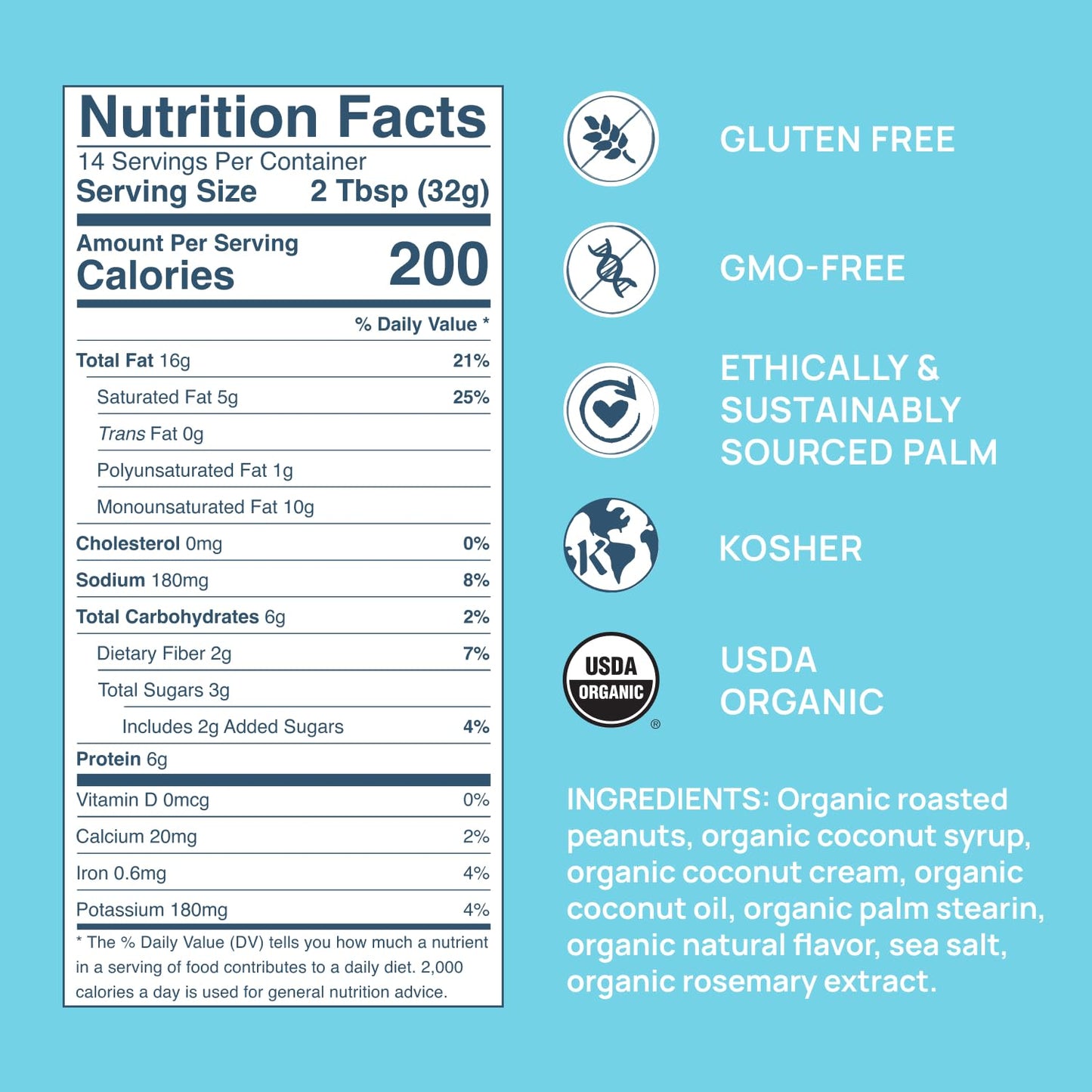 organic-coconut-peanut-butter-spread---vegan-gluten-free-high-protein-16oz-jar---healthy-and-creamy-snack-4