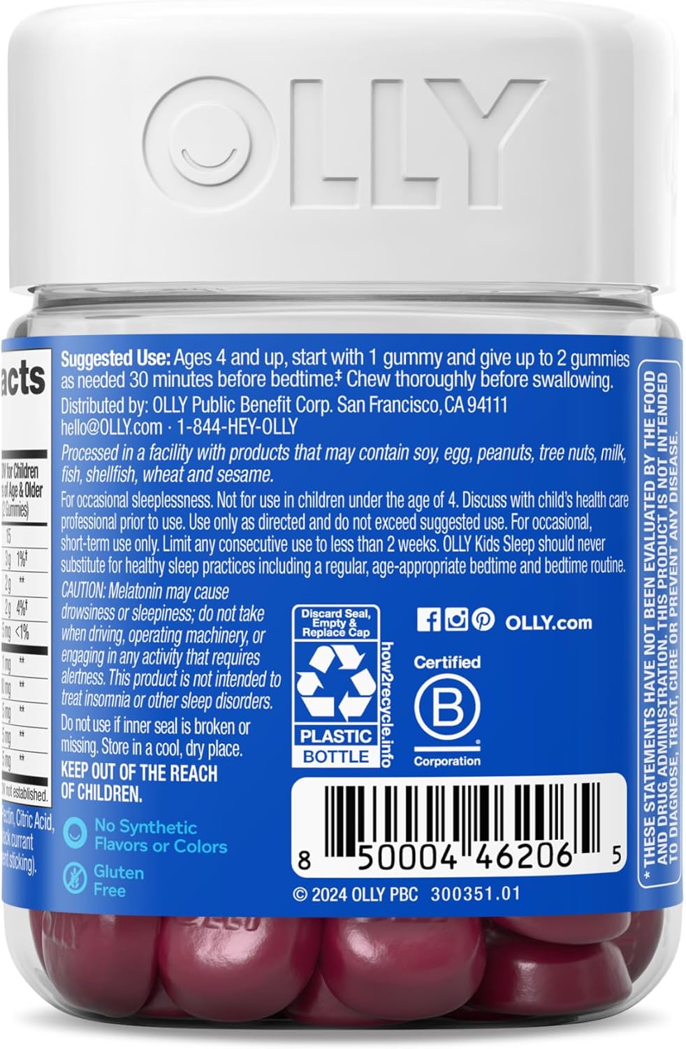 Children's Sleep Support Gummies with Melatonin, L-Theanine, Chamomile, Lemon Balm - 50 Count - Espot.com.au