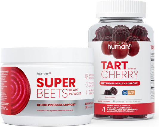 humanN SuperBeets Black Cherry Powder & Tart Cherry Gummies - Boost Energy and Support Heart Health with Delicious Cherry Flavored Supplements - Espot.com.au