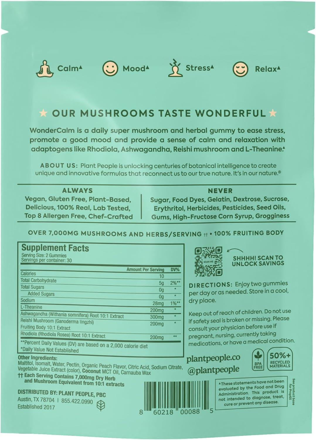 plant-people-wondercalm-mushroom-gummies---ashwagandha-stress-relief-supplement-vegan-peach-gummies-60-count-sugar-free-9