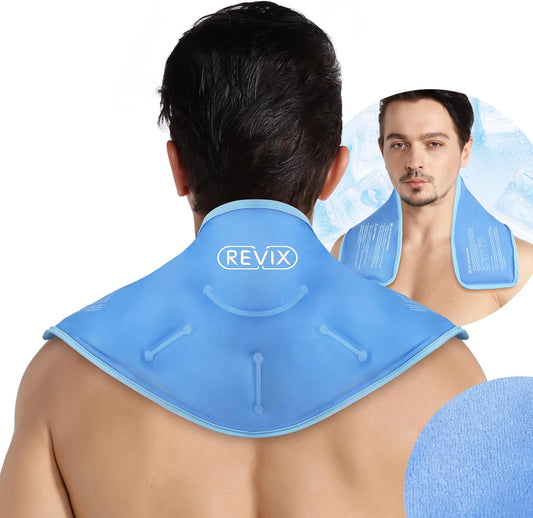 REVIX Neck Ice Pack: Reusable Shoulder Cooling Wrap for Comfort & Recovery. Hot Cold Gel Pack for Post-Workout Fatigue with Soft Plush Lining - Espot.com.au
