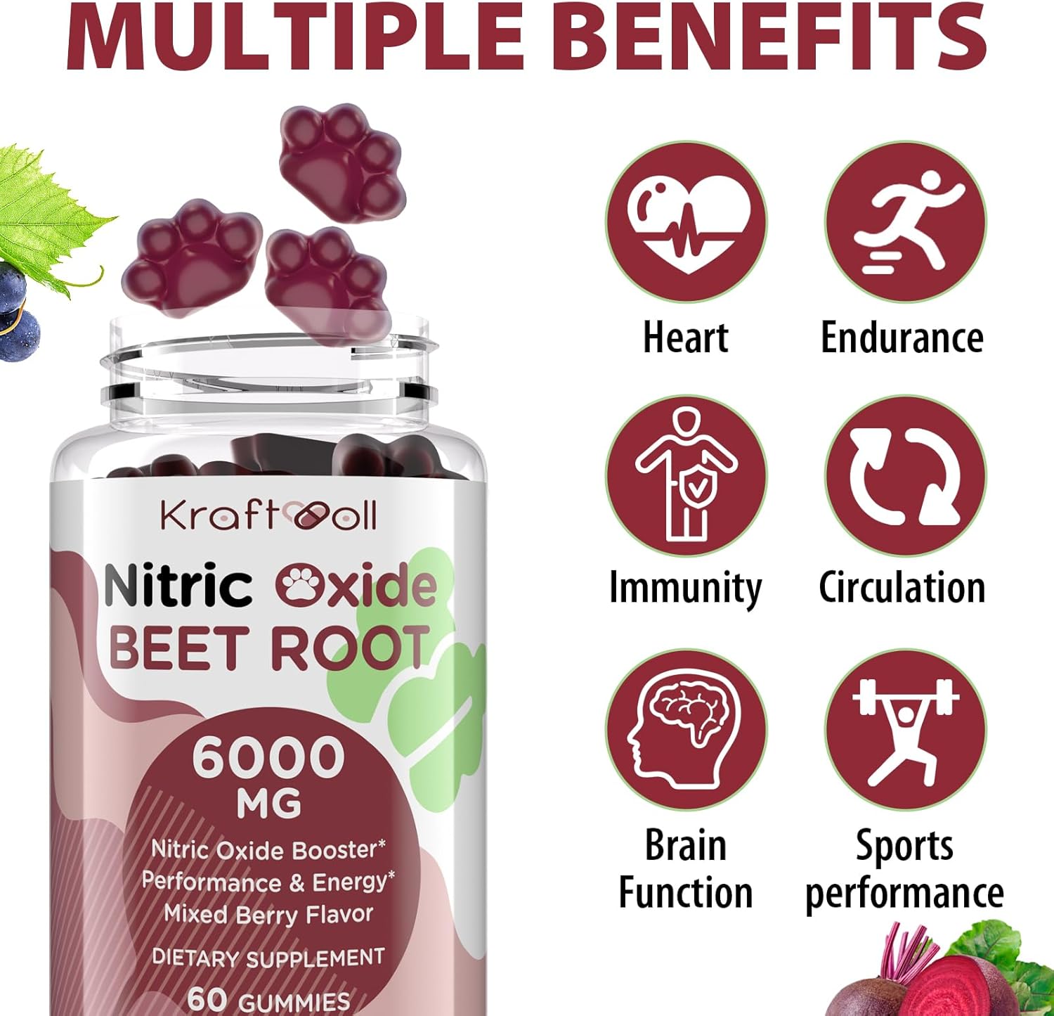 powerful-nitric-oxide-beet-root-gummies-6000mg---sugar-free-supplement-with-beetroot-grapeseed-pomegranate-vitamin-c-b12---mixed-berry-flavor-60-gummies-2