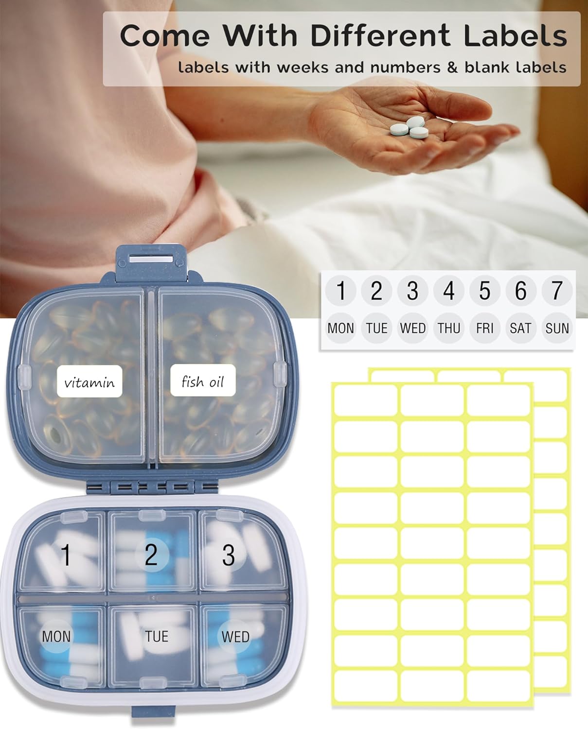 travel-pill-organizer-box-with-8-compartments---2-pack-moisture-proof-small-pill-case-for-daily-medication-and-vitamins---dark-blue-yellow---pocket-size-purse-holder-container-4