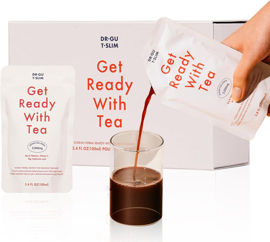 Korean Collagen Supplements with Mixed Berry Flavor - Vegan Peptides and Herbal Extracts Liquid for Glowing Skin - 20 Packs - Dr. Gu T.Slim - Espot.com.au