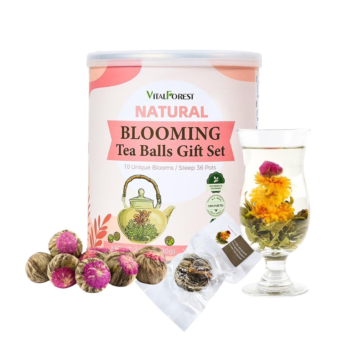 blooming-tea-flowers-gift-set---10-unique-varieties-flowering-tea-balls---handmade-flower-tea---perfect-gift-for-tea-lovers---anniversary-valentine-birthday---blooming-green-tea-with-flowers-1