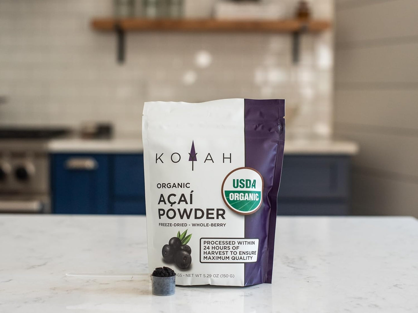 Organic Freeze-Dried Acai Powder from Brazil - 150g (50 Servings) - 100% Pure, No Citric Acid - Ideal for Smoothies & Bowls - Espot.com.au