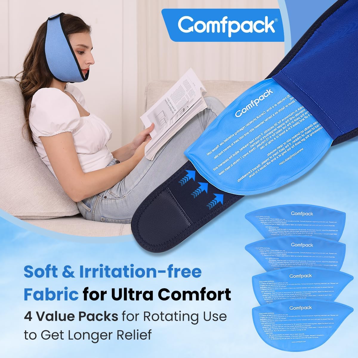 large-face-ice-pack-with-4-reusable-hot-cold-gel-packs-for-tmj-relief-jaw-pain-face-swelling---comfpack-wisdom-teeth-ice-pack-head-wrap-for-oral-pain-cosmetic-injection-tonsillectomy-3