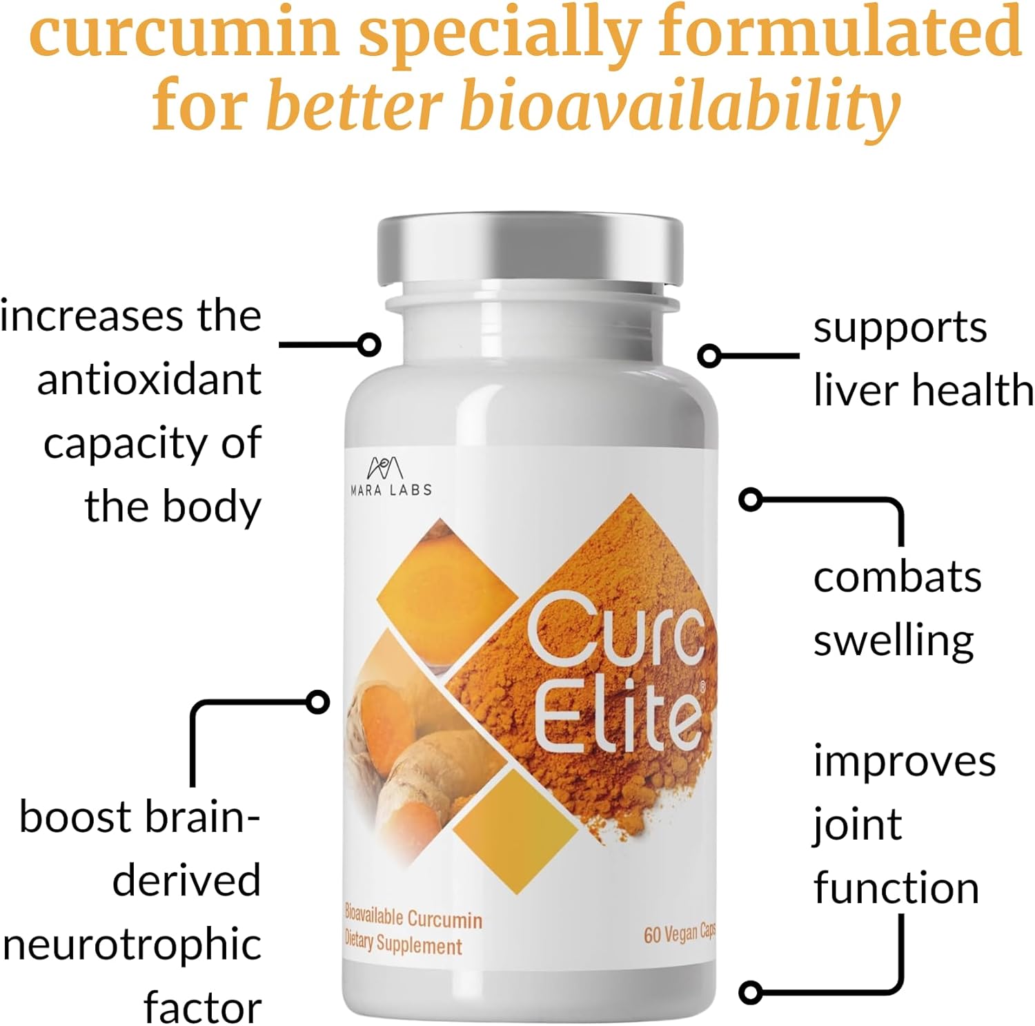 Mara Labs CurcElite Turmeric Extract - 95% Curcuminoids, Vegan, Non-GMO - 30 Servings - Espot.com.au