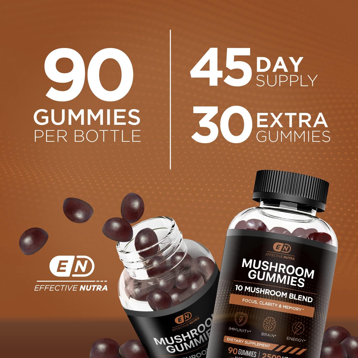 nutra-mushroom-gummies-10-blend---mushroom-complex-2500mg---brain-booster-immune-support-energy---90ct-supplement-for-men-women-2
