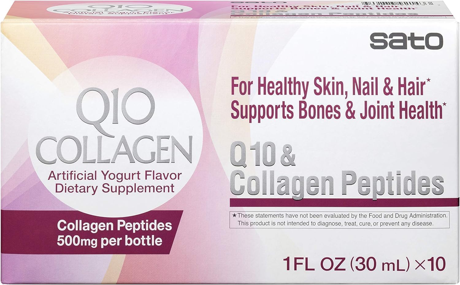 sato-q10-collagen-peptides-for-healthy-skin-hair-nails---supports-bone-joint-health---500mg-per-bottle---10-pack---made-in-japan---10-fl-ounce-1